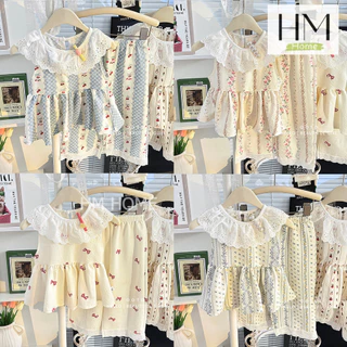 ชุดเซ็ต 2 ชิ้น ชุดเสื้อ เสื้อแขนสั้น+กางเกงขายาว แฟชั่นสไตล์เกาหลี สำหรับเด็กผู้หญิง ชุดฤดูร้อนเด็ก