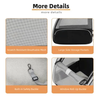 WIFLYZO กระเป๋าเป้สะพายหลัง Cat Carrier กระเป๋าถือแมวความจุขนาดใหญ่ Safety Breathable แบบพกพากันน้ํา Cat Transport Bag Cat