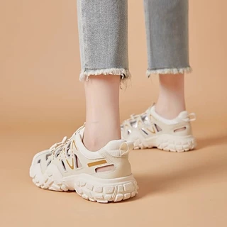 Chai Shoes รองเท้าผ้าใบผู้หญิง รองเท้าแฟชั่น รองเท้าคัทชูเพิ่มสูง อ่อนนุ่ม กันลื่น ระบายอากาศดี สวมใส่สบาย สไตล์สปอร์ต ใส่ไปทำงาน เดินเที่ยว ออกกำลังกาย พร้อมส่ง