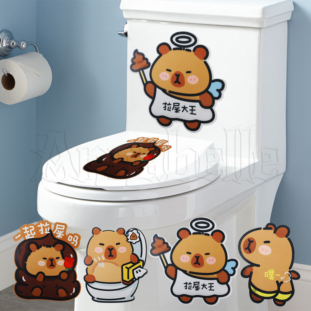 2ชิ้นใหม่ คาปิบาระ แพทช์กําจัดกลิ่น-ห้องน้ํากลิ่นวาง-สติกเกอร์ระงับกลิ่นกายหอม-สําหรับห้องน้ํา,ตู้,ตู้เสื้อผ้า-แพทช์การ์ตูนหลายสไตล์-นํามาใช้ใหม่,กาวในตัว