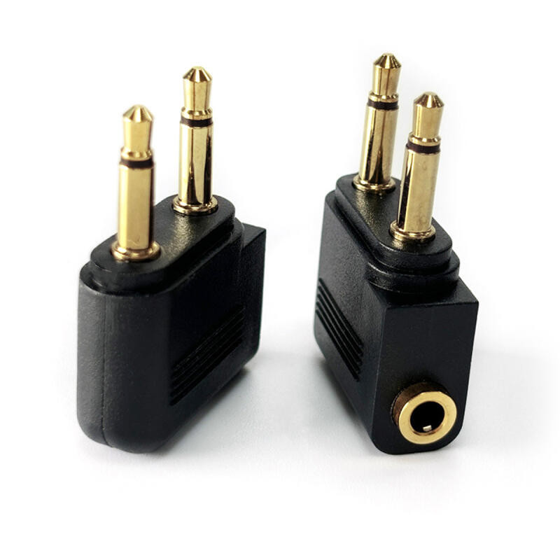 Hdoorlink ปลั๊ก 3.5 มม. Adaptor แจ็คเสียงหูฟังอะแดปเตอร์แปลงชุดหูฟังขั้วต่อ 3.5 มม.สําหรับ Airline เครื่องบินหูฟังท่องเที่ยว