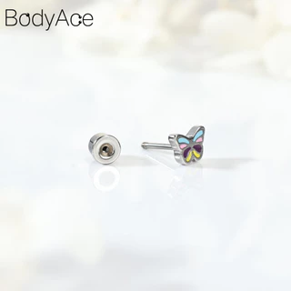 Bodyace 1 Pc 20G Rainbow ดอกไม้ต่างหู Star Ear Stud กระดูกอ่อนเจาะหู Conch ต่างหู Moon Body เครื่องประดับ