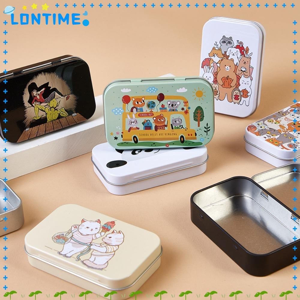 กล่องเก็บภาพ LONTIME พร้อมฝาปิด กล่องดีบุกกันฝุ่น เหล็กแฟชั่น 95*60*20 มม. น่ารัก Photo Keeper Cases กิ๊บติดผม