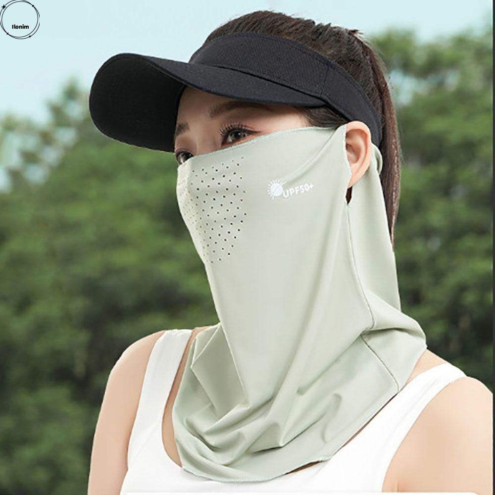 ผ้าคลุมหน้ากันแดด อิลอนิม, ที่บังแดดใบหน้าผ้าไหมน้ําแข็งระบายอากาศ, ป้องกันรังสียูวีหูแขวนฤดูร้อนหน้าปก