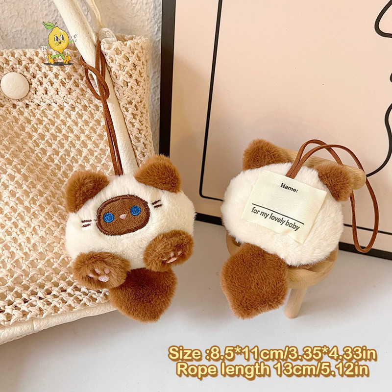 [mozh] การ์ตูน Squeaky Cat ของเล่นตุ๊กตา Anti-Lost ชื่อแท็กจี้ตุ๊กตาสัตว์น่ารักตุ๊กตาพวงกุญแจกระเป๋านักเรียนเด็ก Ch ของขวัญเด็ก [TH]