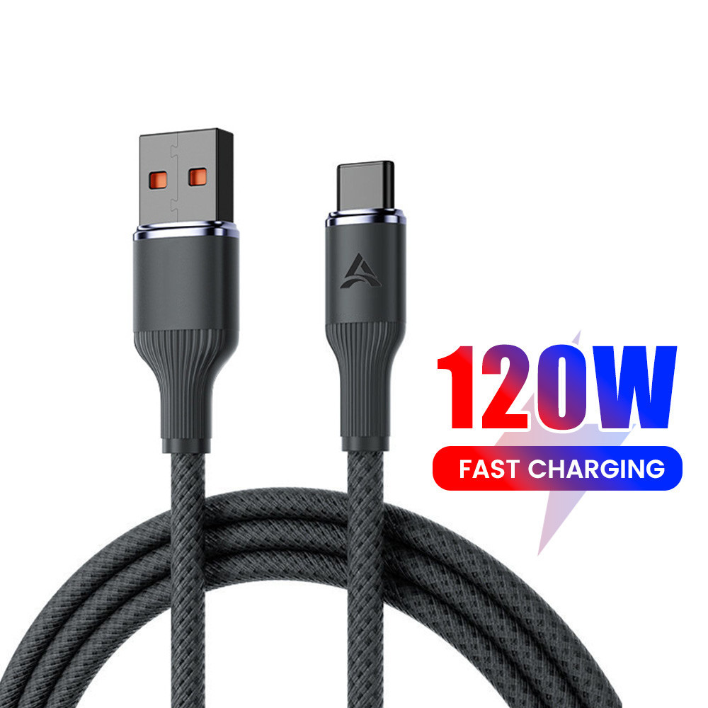 120w 6A Fast Charge USB Type C สายชาร์จเร็วสําหรับ S23 Realme Xiaomi Huawei สายชาร์จเร็วสายเคเบิลข้อมูล
