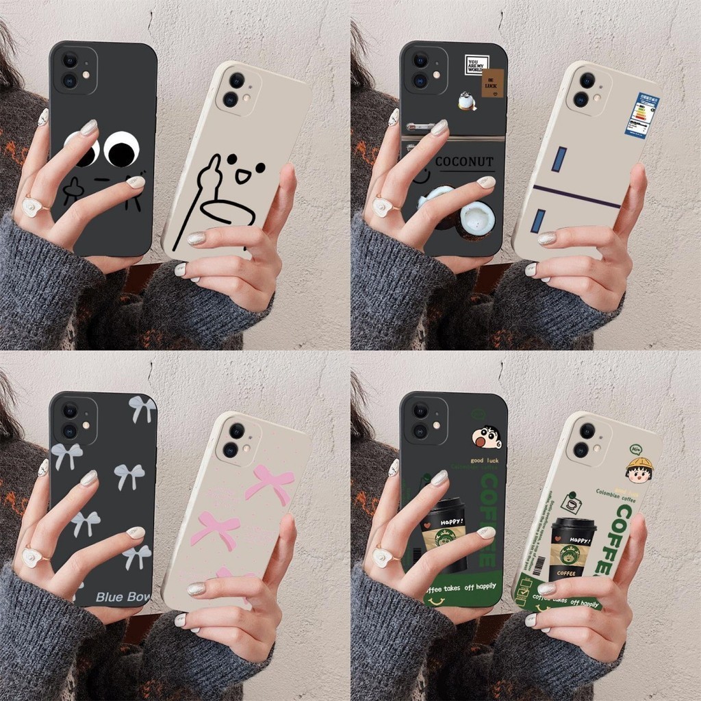 ความสนใจสร้างสรรค์ตู้เย็นการ์ตูนคนรักน่ารักกันกระแทกเคสโทรศัพท์vivo V17 V19 Y66 Y67 Y72 Y52 Y76 5G Y