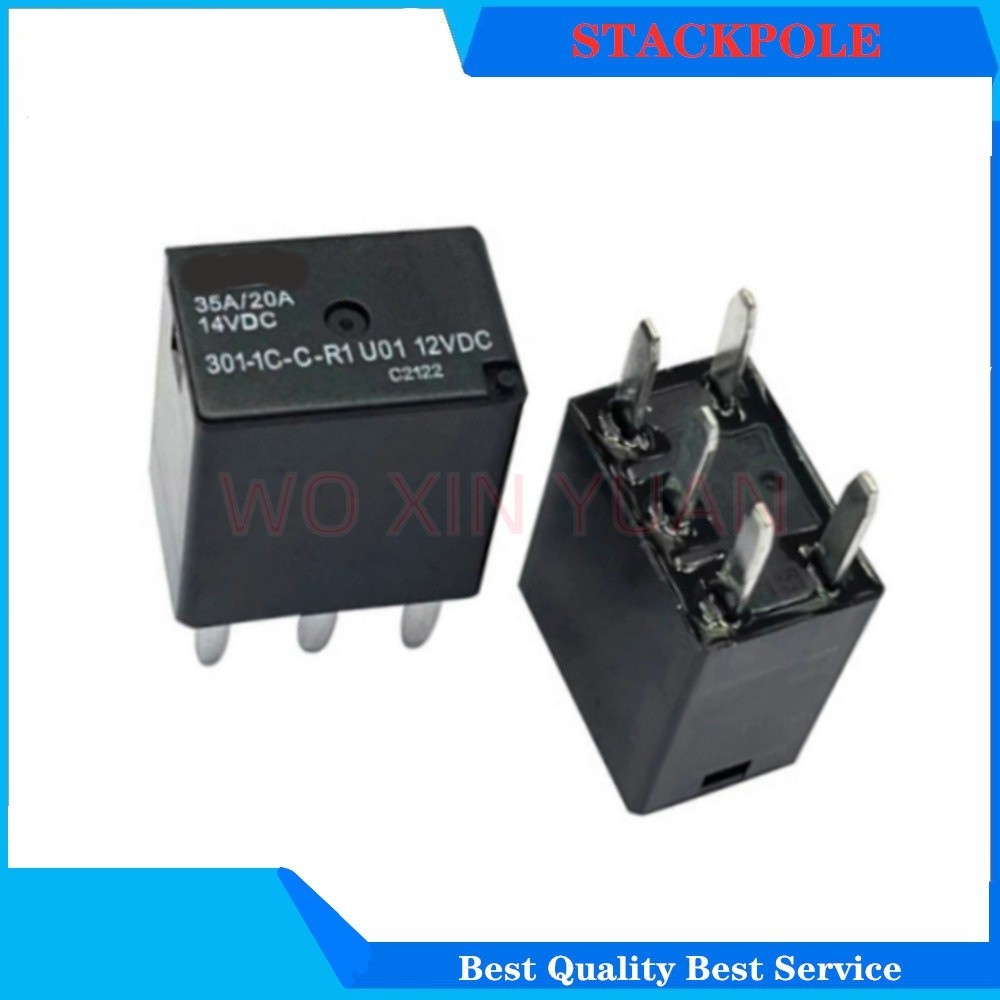 ✸5PCS  12VDC 301-1C-C-R1 U01 Automotive Relay 35A/20A 5 Feet 301-1C-S-R1