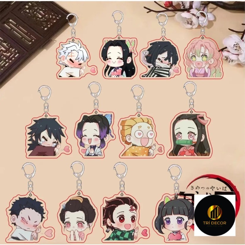 Demon Slayer Kibutsuji Muzan Tanjiro Kamado พวงกุญแจทําจากไมกา