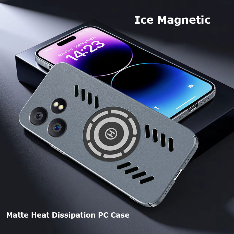 สําหรับrealme GT 6T GT2 Pro Explorer Master Rockทรายน้ําแข็งแม่เหล็กกระจายความร้อนMatte Anti-ลายนิ้วมือPCกรณีBreathable Cooling Anti-SLIPปกหลังShell