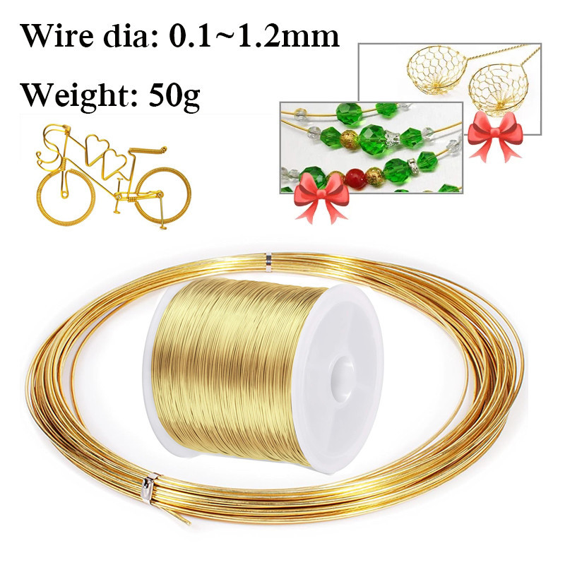 50g brass wire brass metal wire 0.1mm 0.2mm 0.3mm 0.4mm 0.5mm 0.6mm 0.7mm 0.8mm 1mm 1.2mm