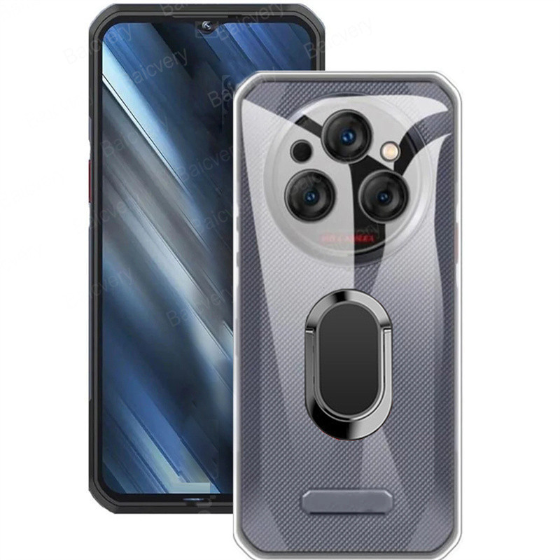 สําหรับ Oukitel WP35/WP35S/WP35 Pro/WP55/WP55 Pro ซิลิคอนนุ่มแม่เหล็กโลหะผู้ถือแหวนนิ้วมือ Shell