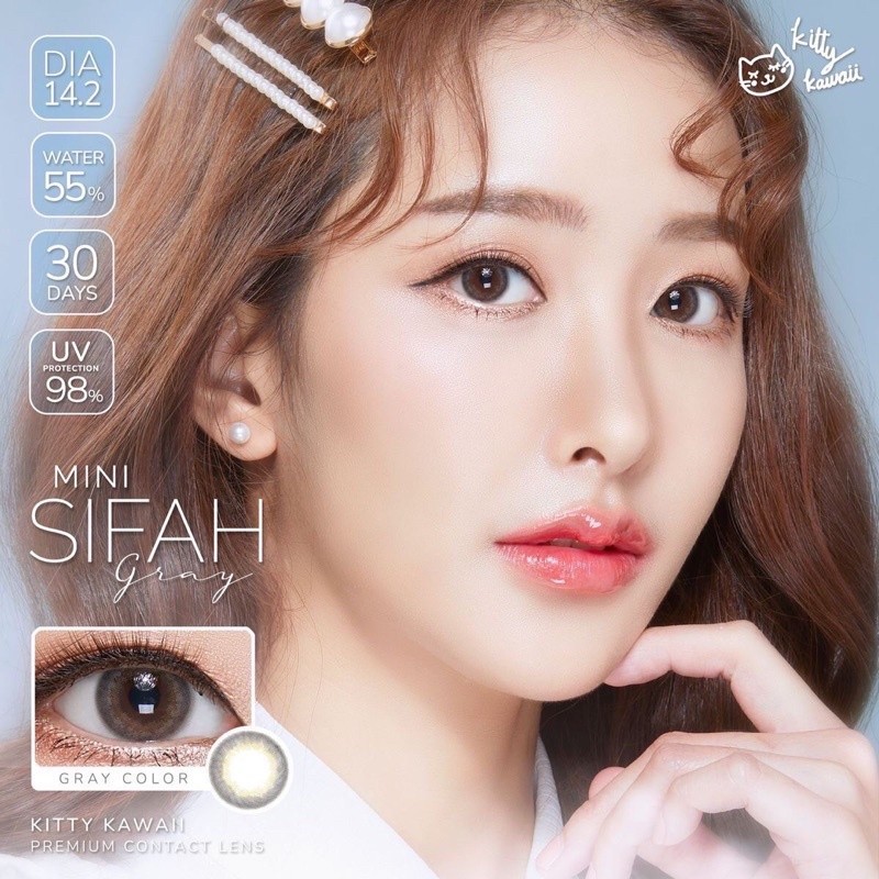 คอนแทคเลนส์(มินิ)🔥Mini Sifah🔥(Kitty Kawaii) สี : Brown / Gray รายเดือน มีค่าสายตา