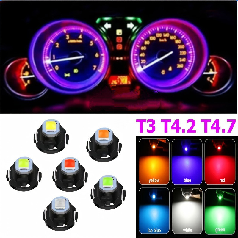 ไฮไลท์ Nonpolar แดชบอร์ดไฟ led T5 หลอดไฟ led T3 T4.2 W3W T4.7 led 3030 ภายในรถเครื่องมือโคมไฟอัตโนมั