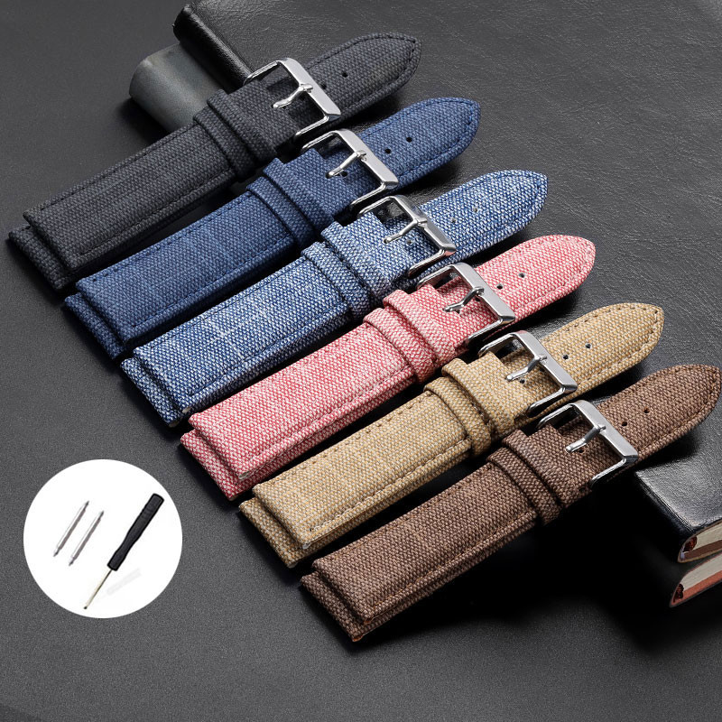 เร็ว การส่งสินค้า ผ้ายีนส์ ผ้าใบสายนาฬิกาไนล่อนวงสร้อยข้อมือหนังนิ่ม10มิลลิเมตร12มิลลิเมตร14มิลลิเมตร16มิลลิเมตร18มิลลิเมตร20มิลลิเมตร22มิลลิเมตรกีฬาสายนาฬิกาข้อมือสานเข็มขัดผู