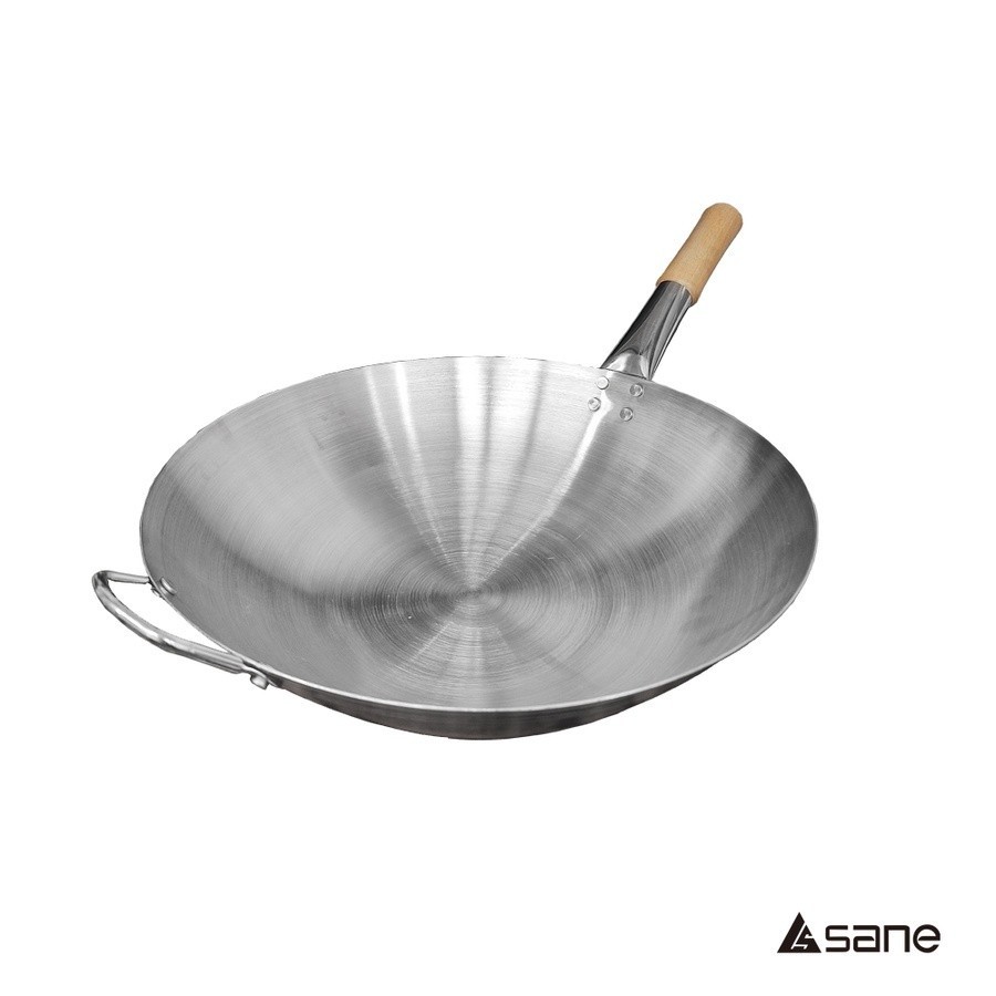 pw639shop SANE กระทะสเตนเลสด้ามไม้ 32 ซม. RONDA-32