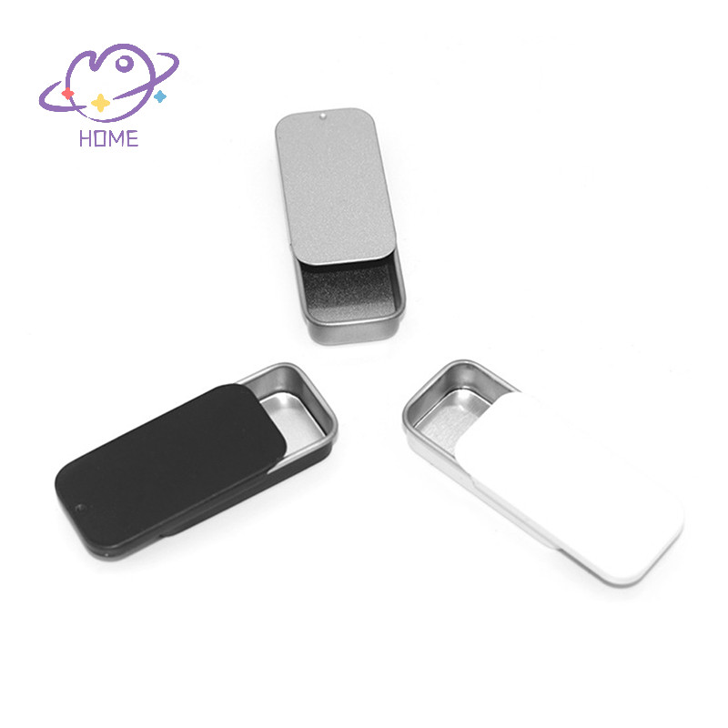 [mayhome] กล่องดีบุกขนาดเล็กเปล่าสี่เหลี่ยมโลหะ Tinplate Push Candy Pill Cases กล่องเก็บของ {TH}