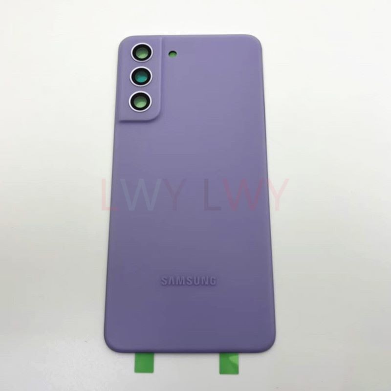 สําหรับ Samsung Galaxy S21 FE 5G G990B G990U ฝาหลังแบตเตอรี่ด้านหลังด้านหลังอะไหล่ S21FE พร้อมเลนส์