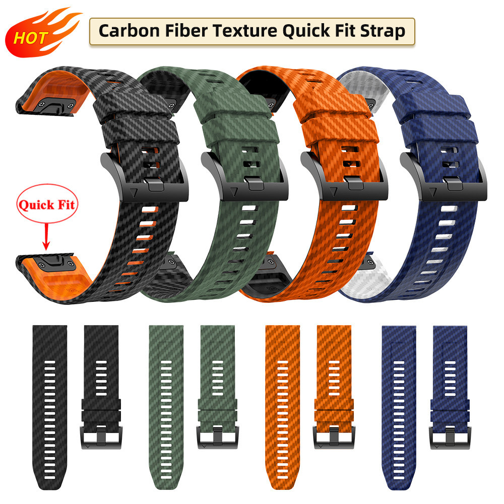 22 มม.26 มม.กีฬาซิลิโคนคาร์บอนไฟเบอร์สายรัดข้อมือ Quick Fit สําหรับ Garmin Epix Pro Gen 2 51 มม.47 ม