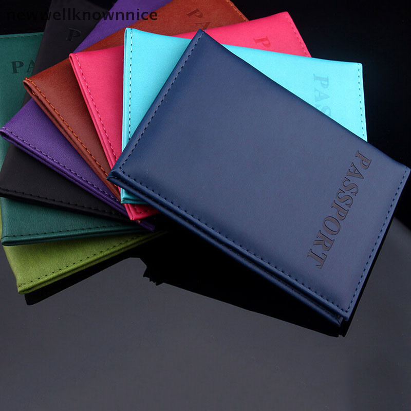 Newwellknownnice ผู้หญิงผู้ชายผู้ถือหนังสือเดินทางหนัง Faux Travel Passport Cover Card Case Holder TH