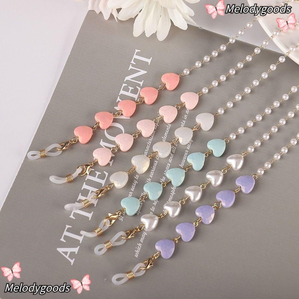 Melodg แว่นตา Chain รูปหัวใจแว่นตาอ่านหนังสือแว่นตาผู้ถือ Eye สวมใส่อุปกรณ์เสริมสร้อยคอแว่นตาแว่นตากันแดด Lanyard