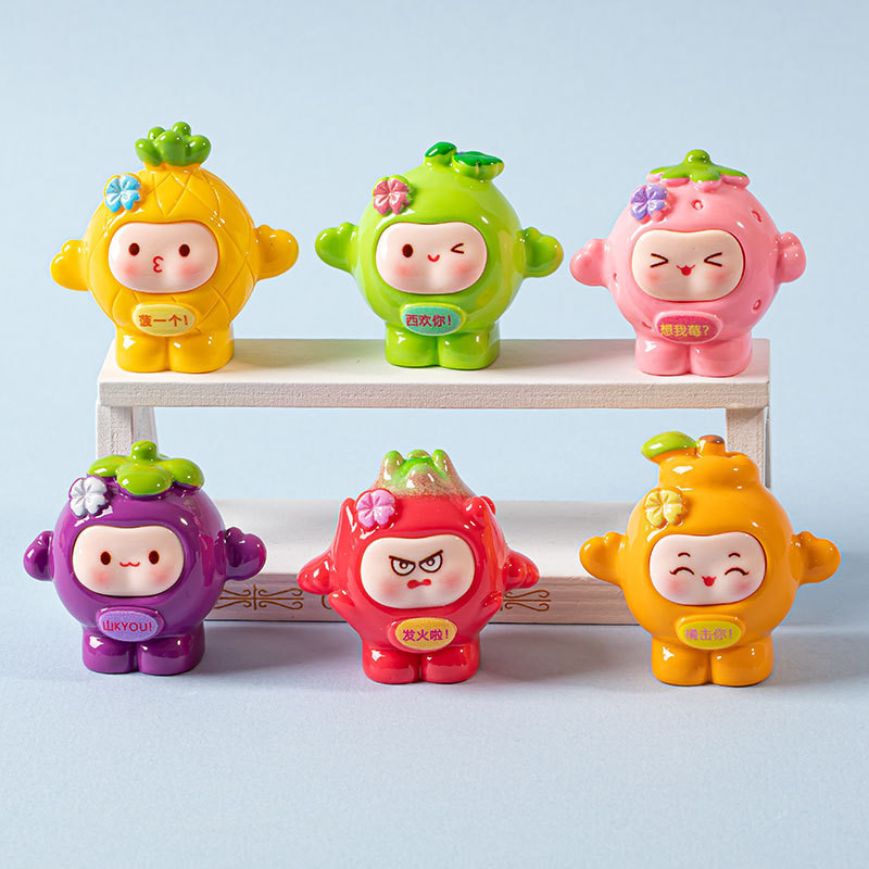 6ชิ้นน่ารักสีทึบไข่ผลไม้3งเรซิ่นเสน่ห์สําหรับ งIY (4-341)