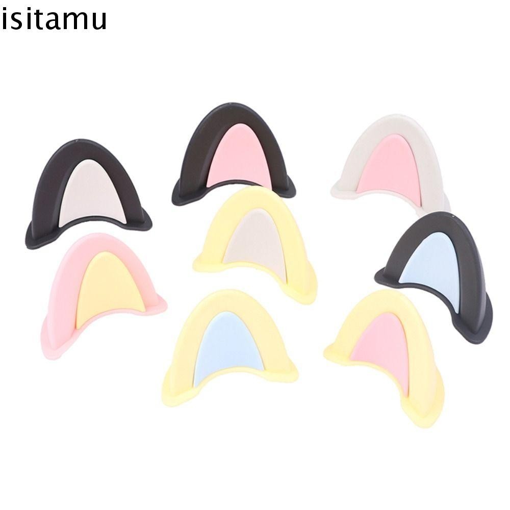 Isitaft หมวกกันน็อคมอเตอร์ไซค์หูแมวน่ารัก 2 ชิ้น/เซ็ตหมวกกันน็อคอุปกรณ์เสริมการ์ตูนหมวกกันน็อครถยนต์ไฟฟ้าหูแมว