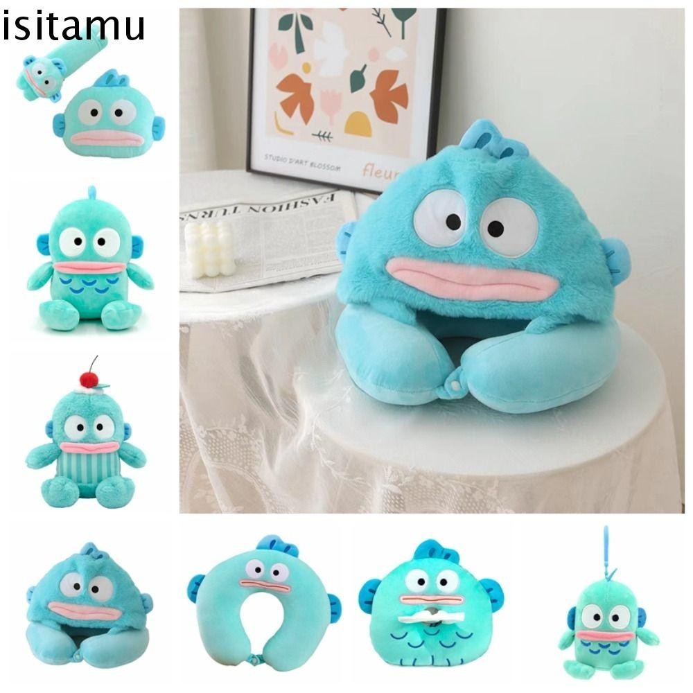 Isitaft Clownfish ของเล่นตุ๊กตา, กระดาษทิชชู Headrest หมอน Joker ปลาตุ๊กตา Plush จี้ความปลอดภัยเข็มขัด Hooded Mermaid Hanton ปลาน่าเกลียดตุ๊กตาของเล่นเด็ก