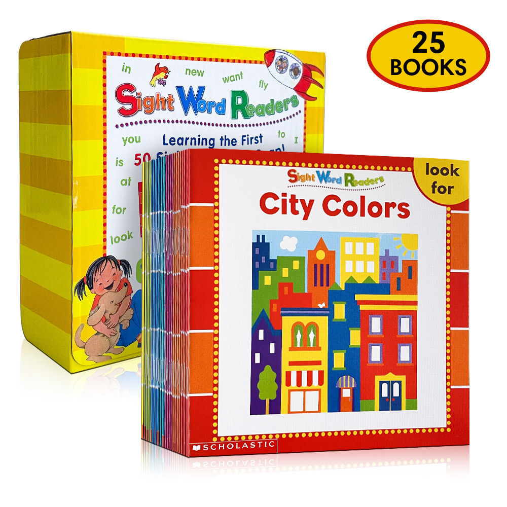 25Books Sight Word Readers Boxed Set Educational English Books for Kids Children Learning Keywords Picture Book
