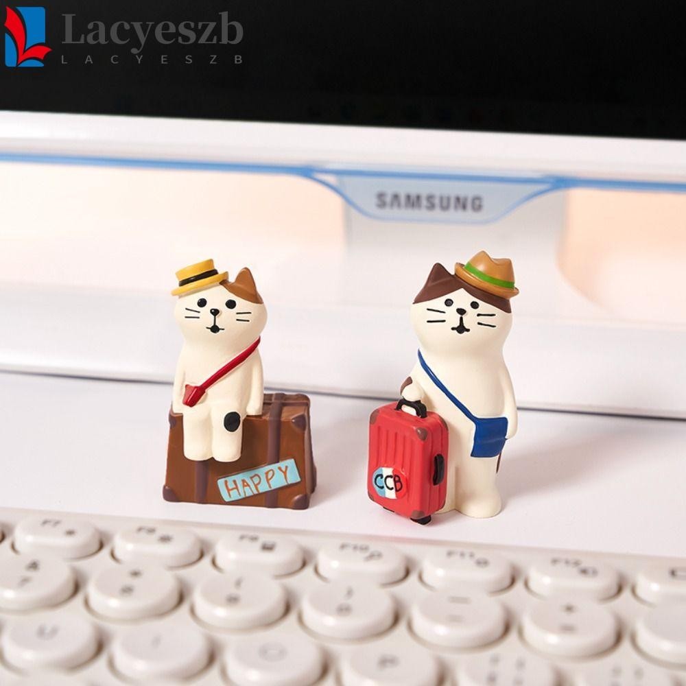 Lacyeszb รูปดาบจีน, Mini Creative Garden Miniatures, ตกแต่งโต๊ะกันน้ําน่ารักประณีตแมวประติมากรรม Home