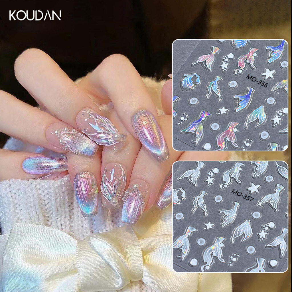 สติ๊กเกอร์ติดเล็บตกแต่งเล็บ Mermaid Tail Dream Bubbles KOUDAN