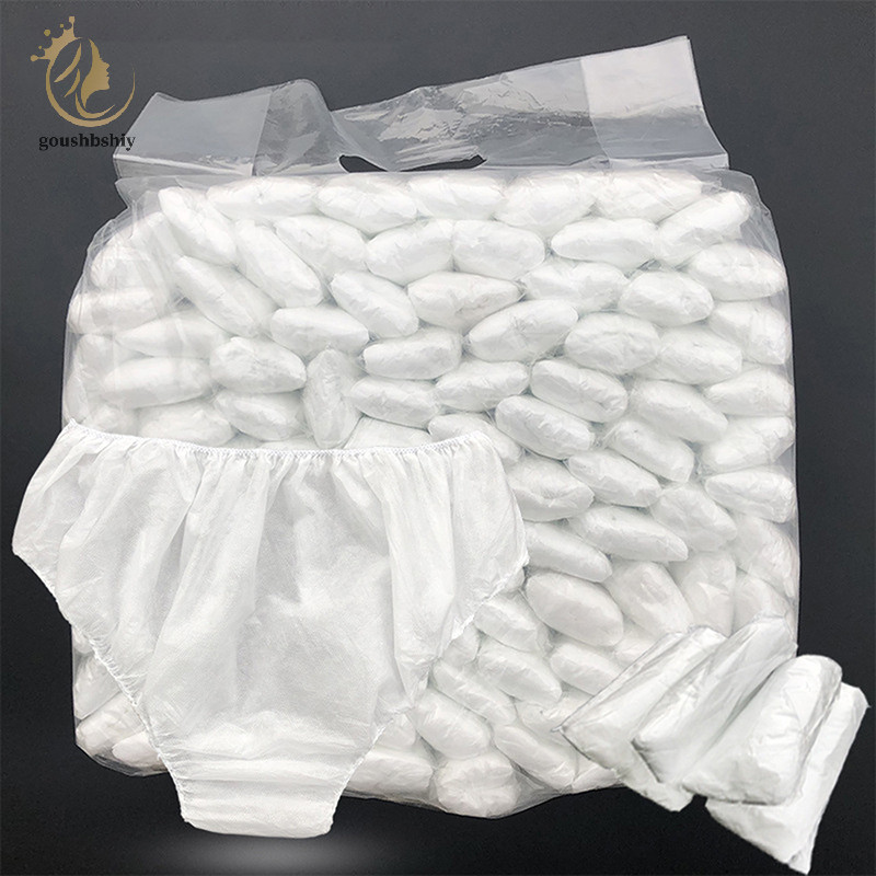 [goushbshiy] 10x กางเกงแบบใช้แล้วทิ้งกางเกงกระดาษทอคู่สีขาว Unisex Drop TH