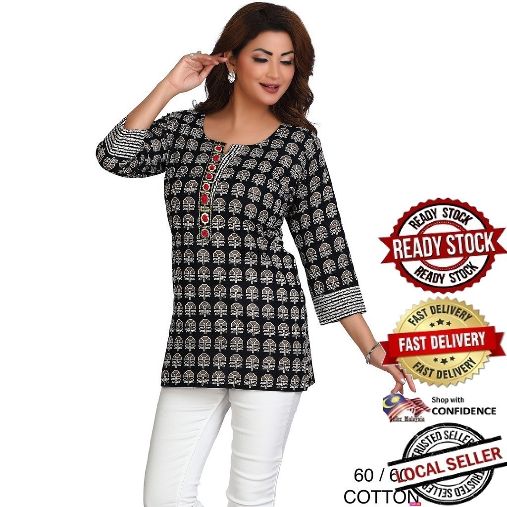 Kurti Indian Women Kurtis Top Saree Sari Punjabi ชุดสําเร็จรูป Kurti UD210SPG