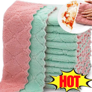 ห้องครัวกํามะหยี่ปะการังผ้าเช็ดจาน-ผ้าขนหนูไมโครไฟเบอร์ดูดซั…