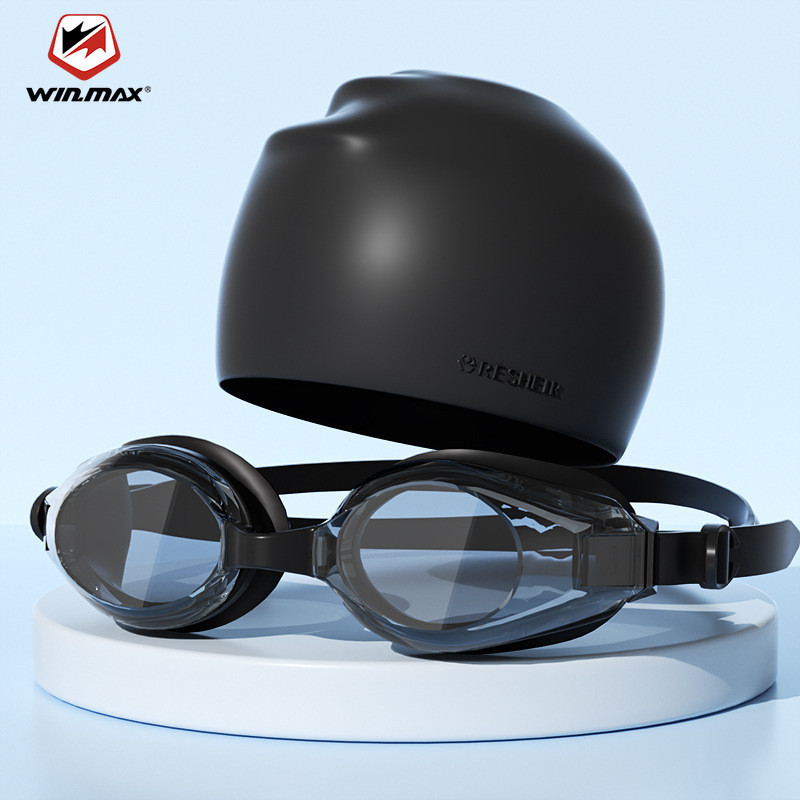 Winmax แว่นตาว่ายน้ํากันน้ําป้องกันหมอกสําหรับผู้ใหญ่ HD