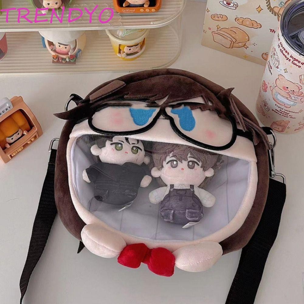 Trendyo Conan Painful Crossbody Bag, Edogawa Conan Shinichi การ์ตูนตุ๊กตาขนาดเล็กแพคเกจความเจ็บปวด,สบายๆโปร่งใสสไตล์เกาหลีน่ารักอะนิเมะปวดกระเป๋าผู้หญิง