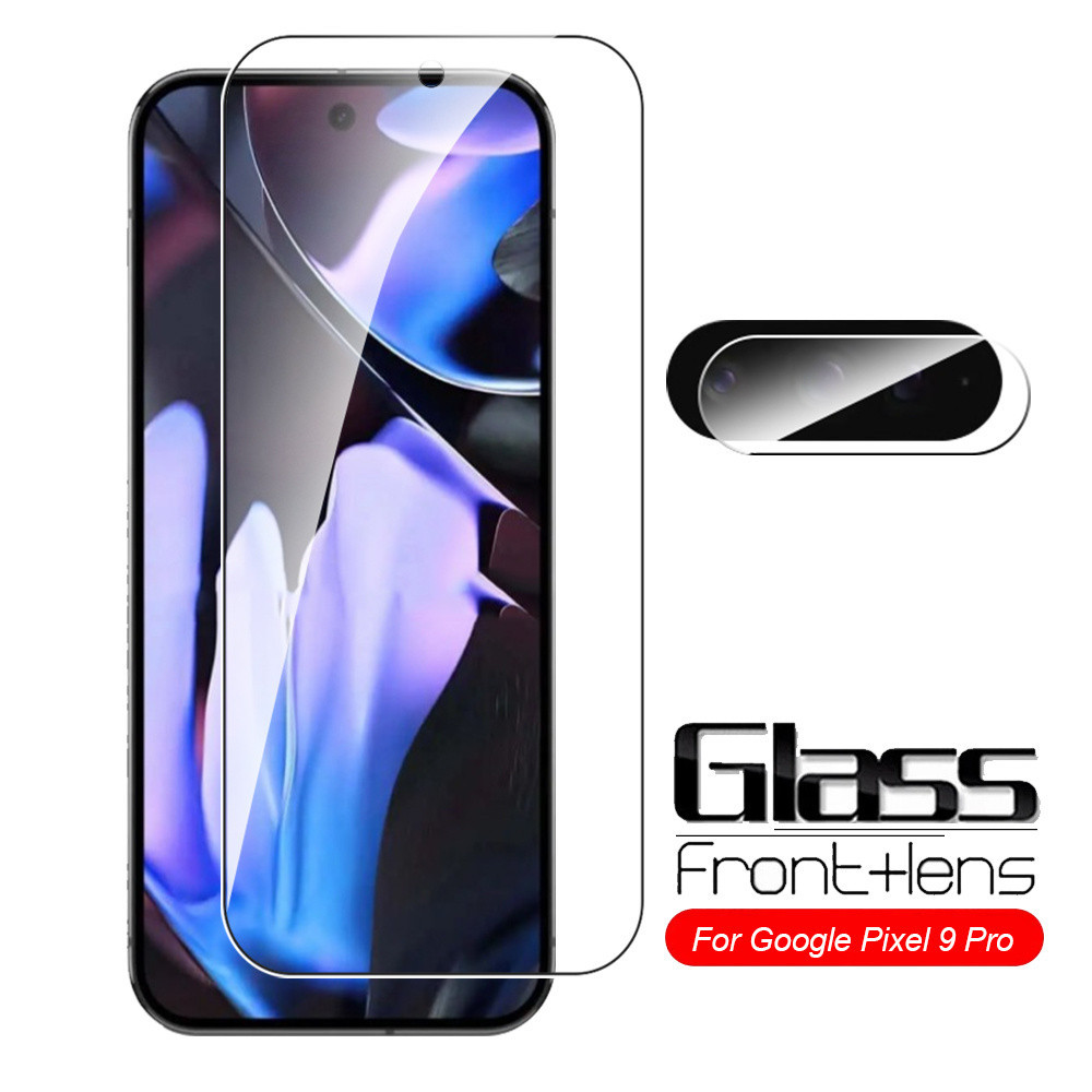 2in1 ป้องกันหน้าจอด้านหน้า Tempererd สําหรับ Google Pixel 9 Pro XL เลนส์กล้องป้องกันแก้ว Google Pixe