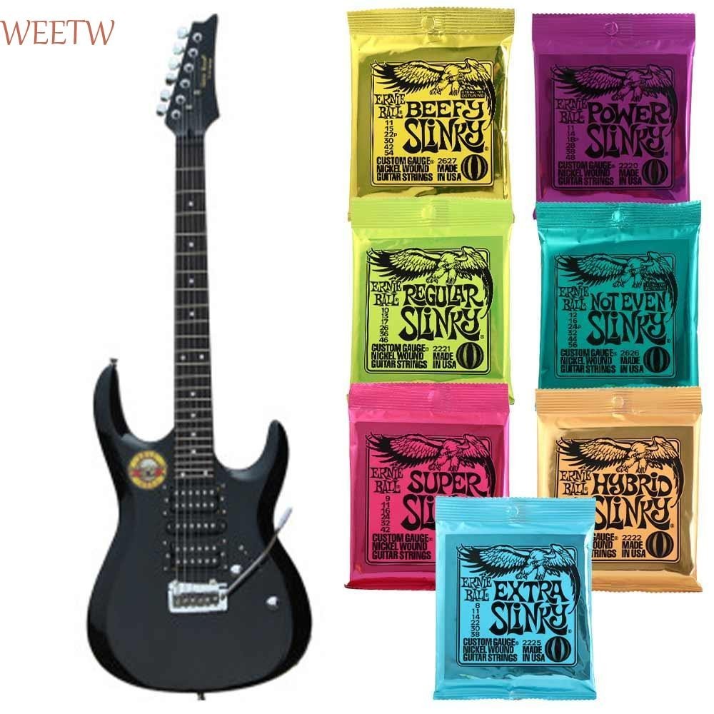 Weekw Ernie Ball สายไฟฟ้า, แผลนิกเกิล 2220/2221/2222/2223/2225 Super Electric Guitar Strings, Stringed Instrument Balanced Sound Clear Sound Universal 6 สายกีต้าร์