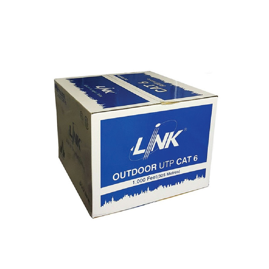 (มีส่งด่วน) LINK US-9106MD สายแลนภายนอก มีลวดสลิง CAT6 UTP Cable สีดำ 305 เมตร - รูปที่ 2