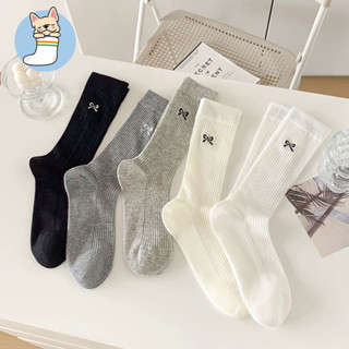 ถุงเท้าผู้หญิงแฟชั่น jk ถุงเท้าโบว์ สะดวกสบายและระบายอากาศได…