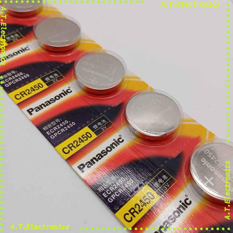พร้อมส่ง! CR2450 ราคาต่อชิ้น ถ่านกระดุมลิเทียมpanasonicสำหรับใส่รีโมทรถยนต์และมอเตอร์ไซ CR2450