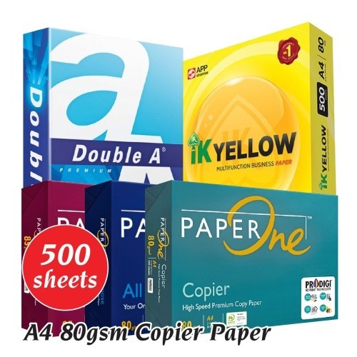 A4 80gsm กระดาษเครื่องถ่ายเอกสาร A4 Photostat กระดาษ A4 IK สีเหลือง A4 Double A4 PaperOne 80gsm 85gs