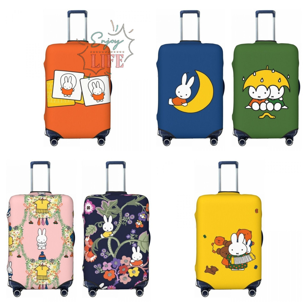 การ์ตูนกระเป๋าเดินทาง Protector ล้างทําความสะอาดได้ยืดหยุ่น Miffy กระต่าย Thicken ยืดหยุ่นกระเป๋าเดินทาง S080303