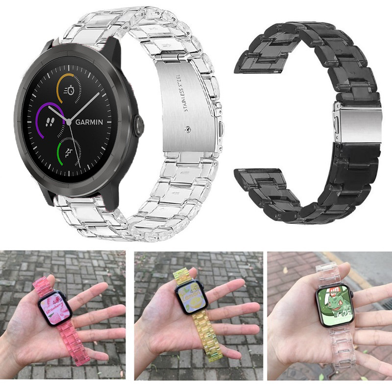 20 มม.22 มม. สายเรซิ่นโปร่งใสสําหรับ Garmin Venu3 Venu2 /Vivoactive 3 4 5 /vivomove3 HR/Venu 2 3 เปลี่ยนสายรัดข้อมือสร้อยข้อมือ