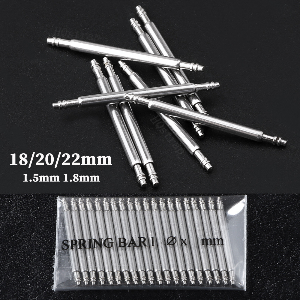 20pcs ฤดูใบไม้ผลิบาร์สาย Link Pins 1.5 มม./1.8 มม.เหมาะกับ 18 มม.20 มม.22 มม.สายนาฬิกา Links บาร์โลหะสปริงบาร์ซ่อมเครื่องมือ