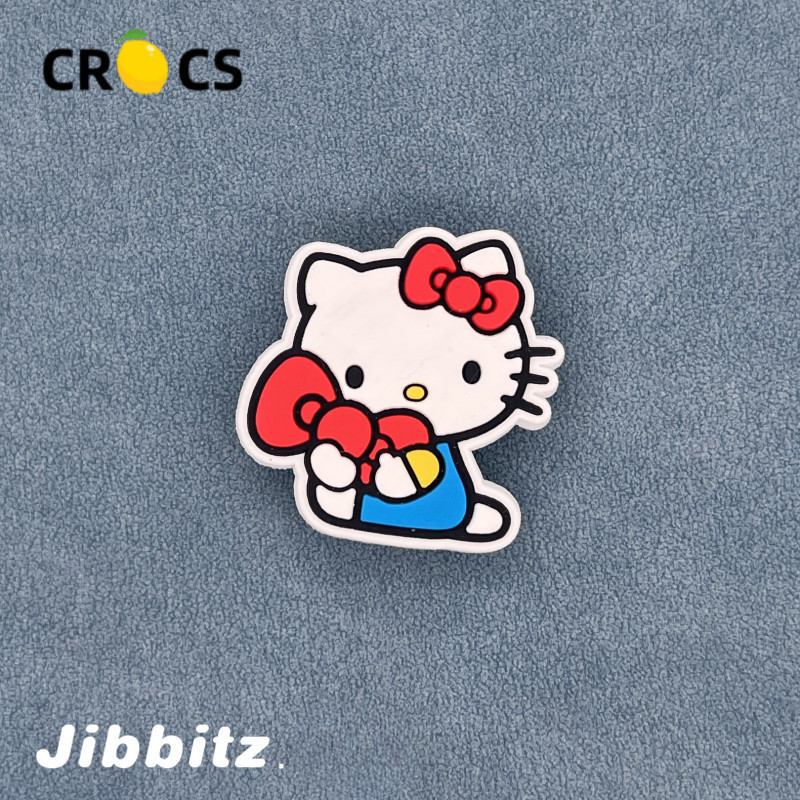 9 ชิ้น\set Jibbitz Crocs Charm เข็มขัดหัวเข็มขัดอุปกรณ์ตกแต่งรองเท้าน่ารัก Hello Kitty Cat