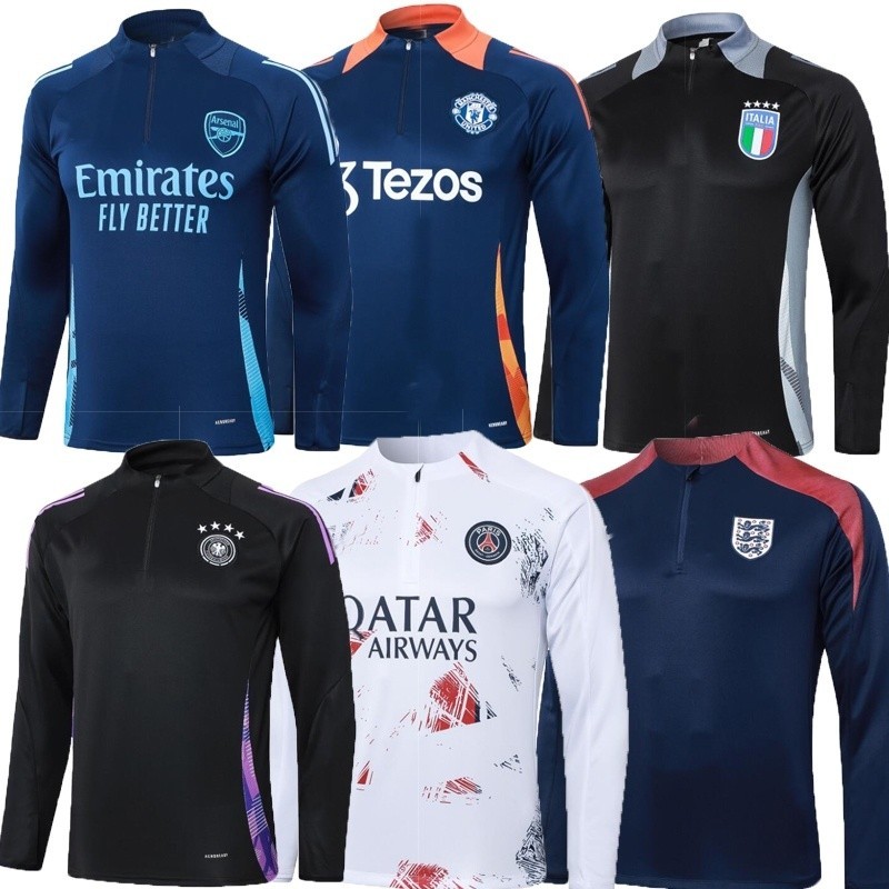 24/25 คลังแสง แขนยาวครึ่งซิปเสื้อทีมฟุตบอลฝึกซ้อม