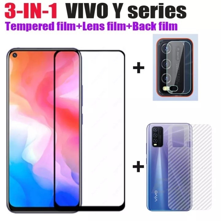 กันรอย 3in1 Vivo Y21T Y33T Y01 Y21 Y33S ฟิล์มเลนส์กล้อง + ฟิล์มกระจกเต็มจอ+ ฟิล์มหลัง ฟิล์มกันกระแทก