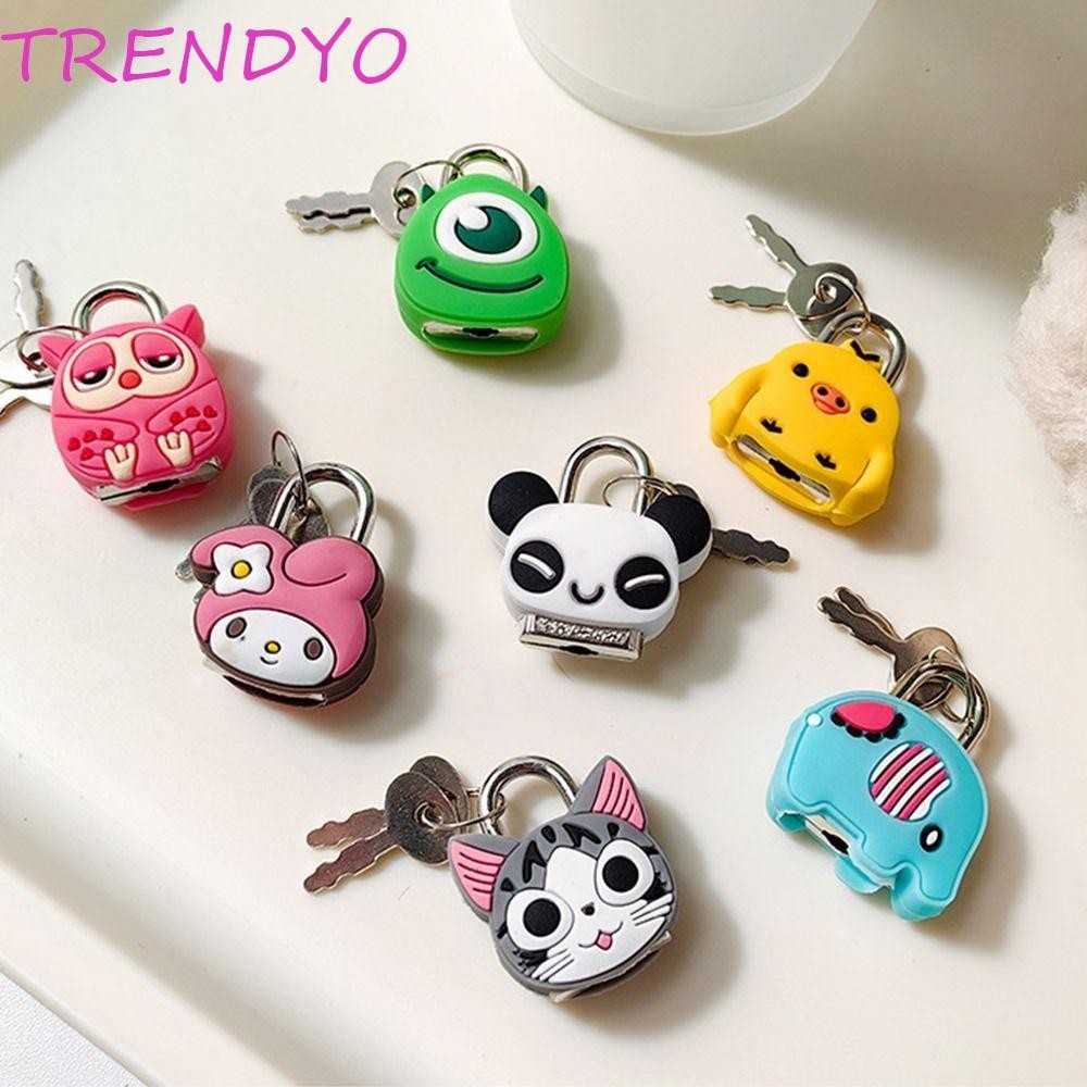 Trendyo ล็อคกระเป๋าเดินทาง, สีสันสดใสพร้อมปุ่มกุญแจการ์ตูน, กระเป๋าล็อครหัสผ่านขนาดเล็กป้องกันการโจรกรรมความปลอดภัยที่สร้างสรรค์