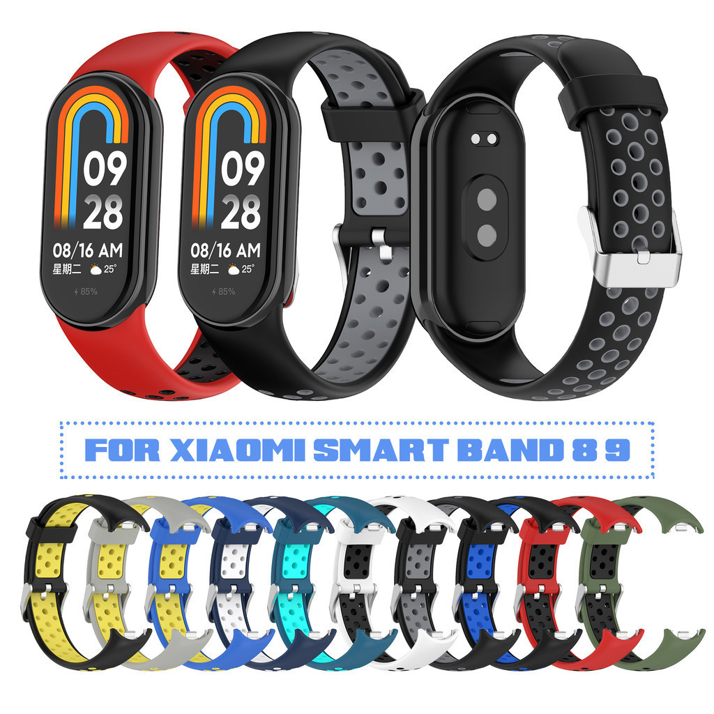 สายรัดซิลิโคนอ่อนนุ่มสําหรับ Xiaomi Smart Band 10 กันน้ํา Breathable Sports Band Xiaomi Miband 8 9 10 Mi Band 8 9 10 สายรัดข้อมือ